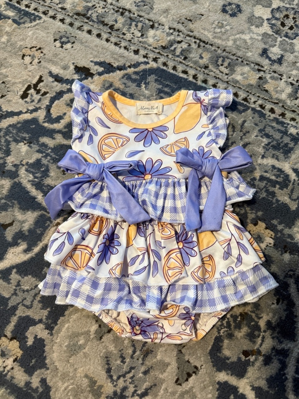 Adorable Lavender Floral & Citrus Diaper Cover Set